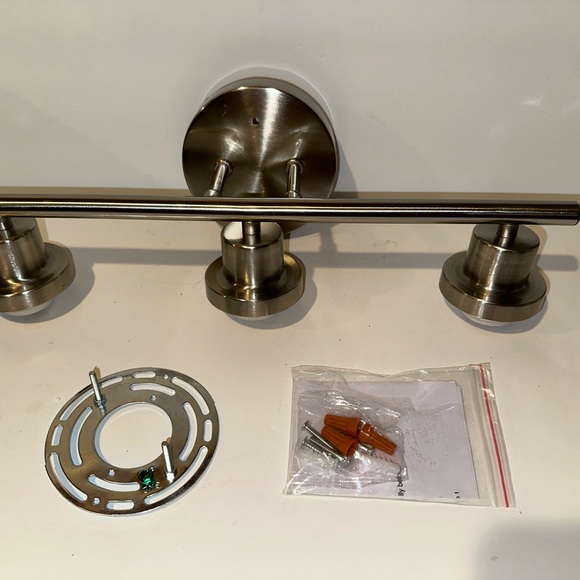 Brush Nickel 3 Light Fixture - Picture 2 of 14